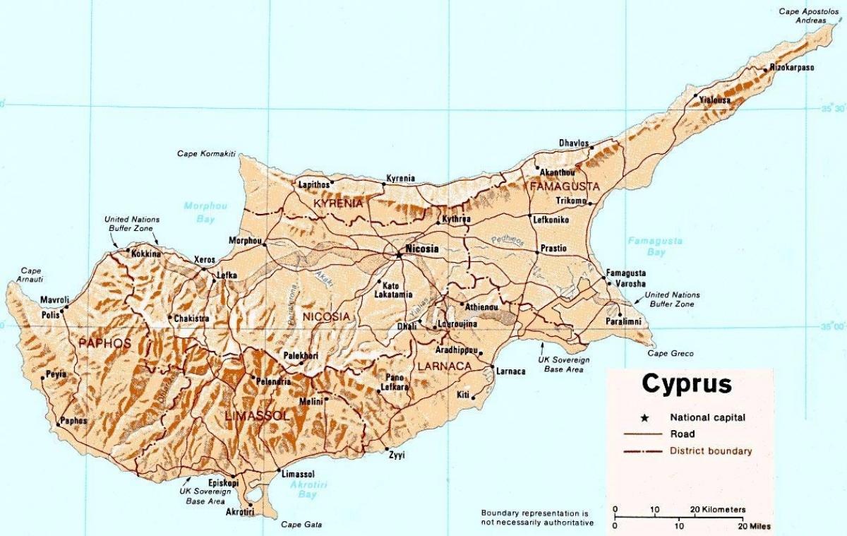 chi tiết và bản đồ của đảo Síp