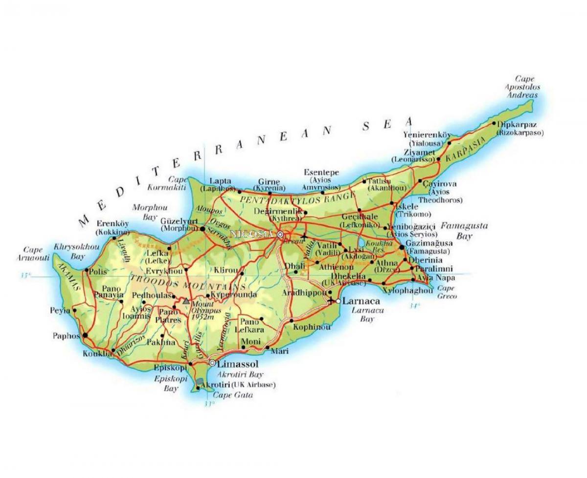 bản đồ của lapta bắc Síp
