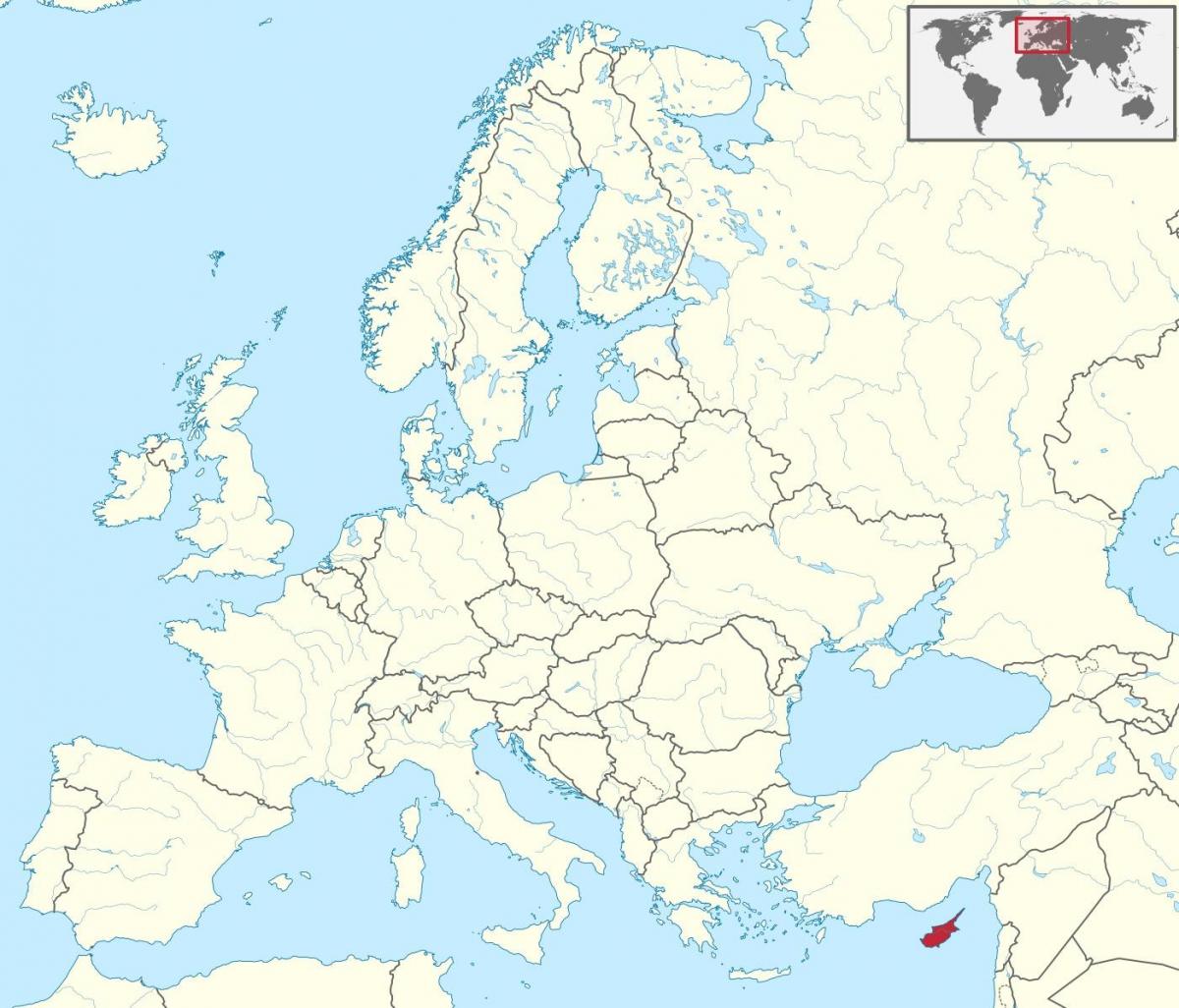 bản đồ thế giới đang ở Síp