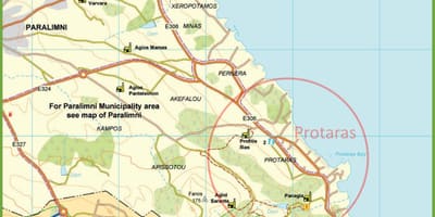 Đường phố, bản đồ của protaras Síp