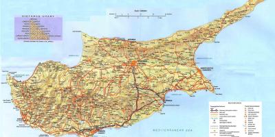 Bản đồ của đảo Síp nghỉ dưỡng